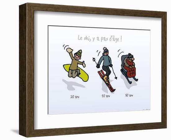 Touchouss - Le ski, il n'y a pas d'âge-Sylvain Bichicchi-Framed Premium Giclee Print