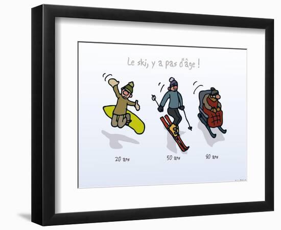 Touchouss - Le ski, il n'y a pas d'âge-Sylvain Bichicchi-Framed Premium Giclee Print