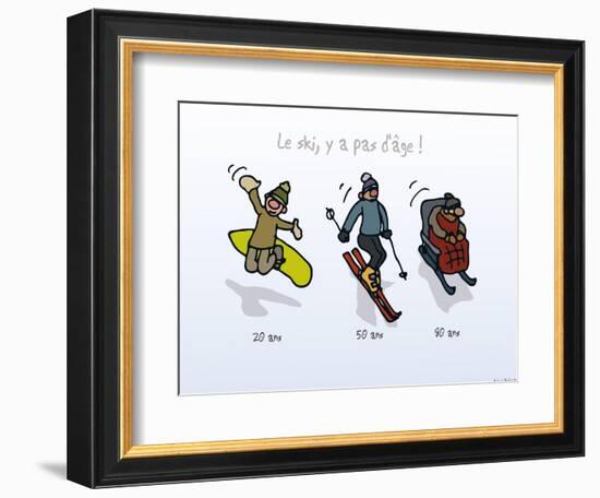 Touchouss - Le ski, il n'y a pas d'âge-Sylvain Bichicchi-Framed Premium Giclee Print