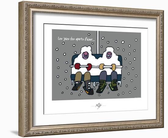 Touchouss - Les joies des sports d'hiver-Sylvain Bichicchi-Framed Art Print