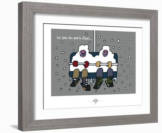 Touchouss - Les joies des sports d'hiver-Sylvain Bichicchi-Framed Art Print