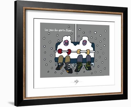 Touchouss - Les joies des sports d'hiver-Sylvain Bichicchi-Framed Art Print