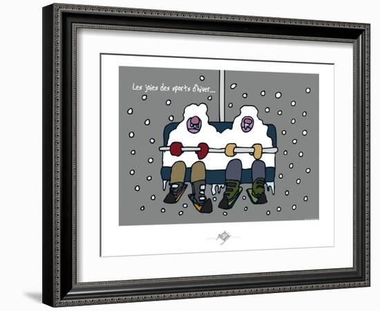 Touchouss - Les joies des sports d'hiver-Sylvain Bichicchi-Framed Art Print