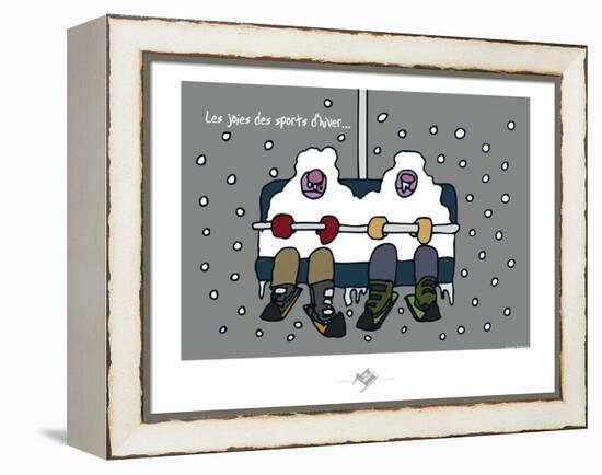 Touchouss - Les joies des sports d'hiver-Sylvain Bichicchi-Framed Stretched Canvas