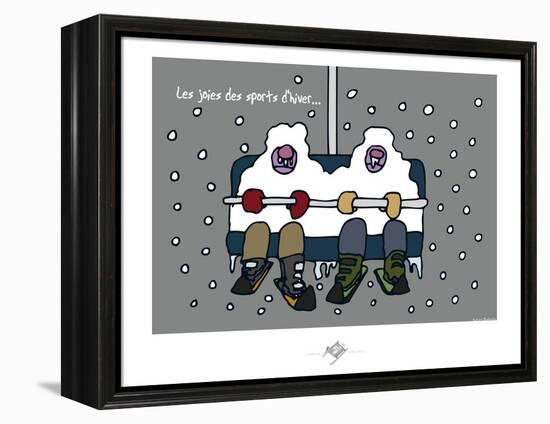 Touchouss - Les joies des sports d'hiver-Sylvain Bichicchi-Framed Stretched Canvas