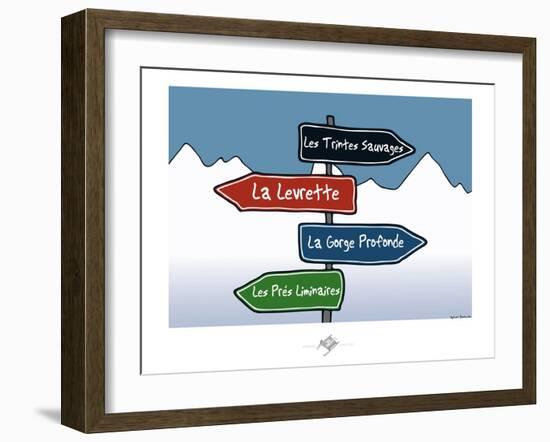 Touchouss - Panneaux des pistes-Sylvain Bichicchi-Framed Art Print