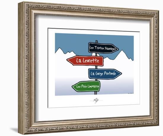 Touchouss - Panneaux des pistes-Sylvain Bichicchi-Framed Premium Giclee Print