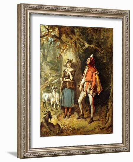 Touchstone and Audrey, 1886 (Oil on Canvas)-Felix Octavius Carr Darley-Framed Giclee Print