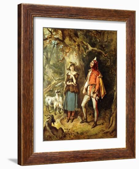 Touchstone and Audrey, 1886 (Oil on Canvas)-Felix Octavius Carr Darley-Framed Giclee Print