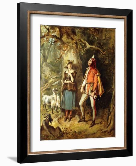 Touchstone and Audrey, 1886 (Oil on Canvas)-Felix Octavius Carr Darley-Framed Giclee Print