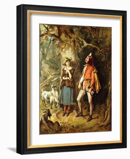 Touchstone and Audrey, 1886 (Oil on Canvas)-Felix Octavius Carr Darley-Framed Giclee Print