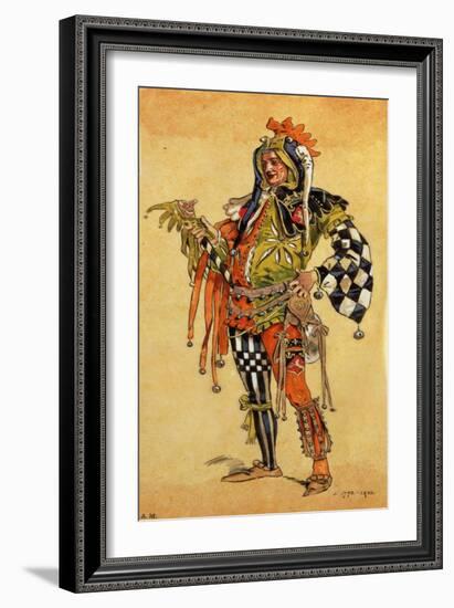 Touchstone the Clown, Costume Design for "As You Like It"-C. Wilhelm-Framed Giclee Print