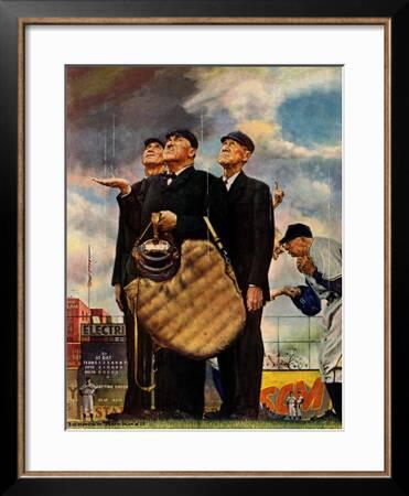 Tough Call Bottom Of The Sixth Three Umpires April 23 1949 Giclee Print Norman Rockwell Art Com