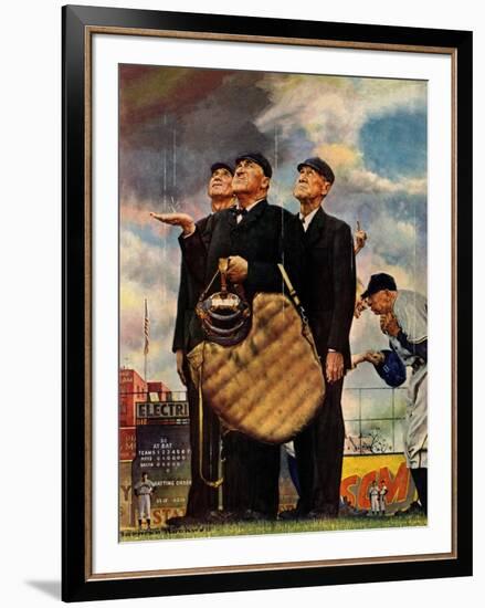 Tough Call - Bottom of the Sixth (Three Umpires), April 23, 1949-Norman Rockwell-Framed Giclee Print