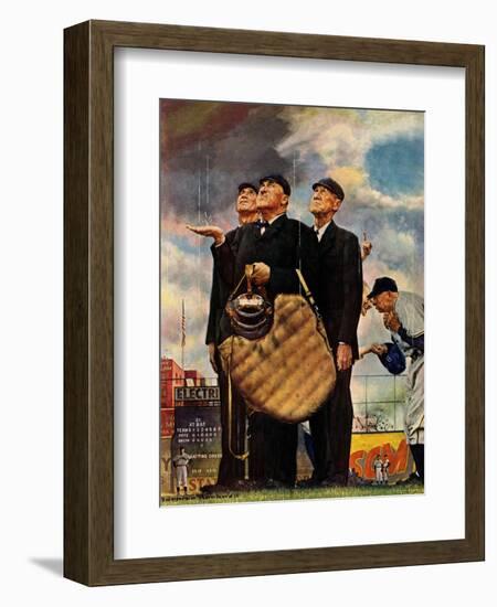 Tough Call - Bottom of the Sixth (Three Umpires), April 23, 1949-Norman Rockwell-Framed Giclee Print