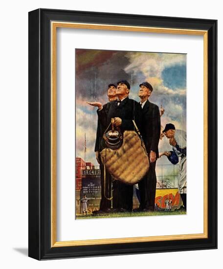 Tough Call - Bottom of the Sixth (Three Umpires), April 23, 1949-Norman Rockwell-Framed Giclee Print