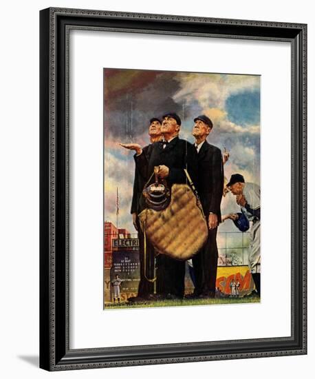 Tough Call - Bottom of the Sixth (Three Umpires), April 23, 1949-Norman Rockwell-Framed Giclee Print