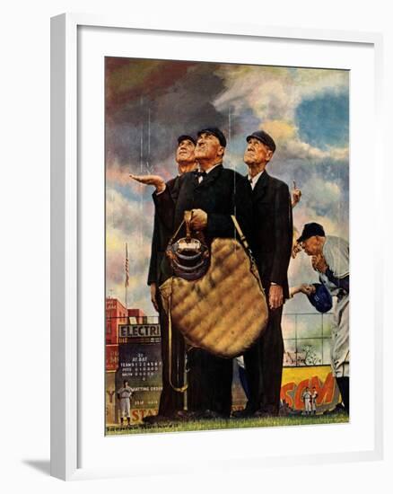 Tough Call - Bottom of the Sixth (Three Umpires), April 23, 1949-Norman Rockwell-Framed Premium Giclee Print