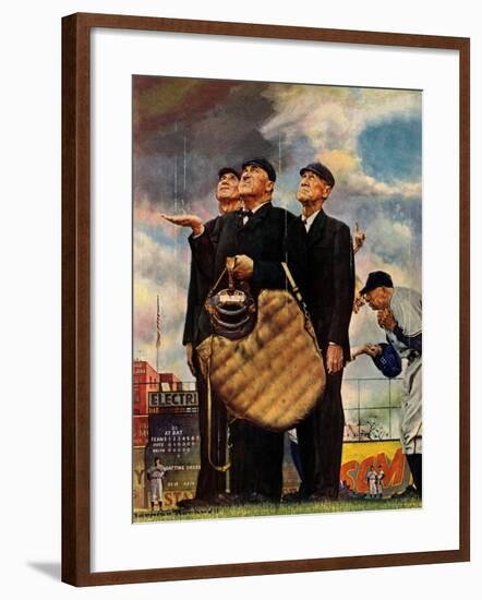 Tough Call - Bottom of the Sixth (Three Umpires), April 23, 1949-Norman Rockwell-Framed Premium Giclee Print