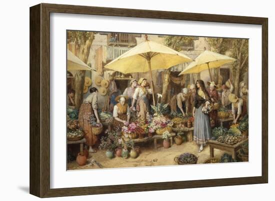 Toulon Market, France-Myles Birket Foster-Framed Giclee Print