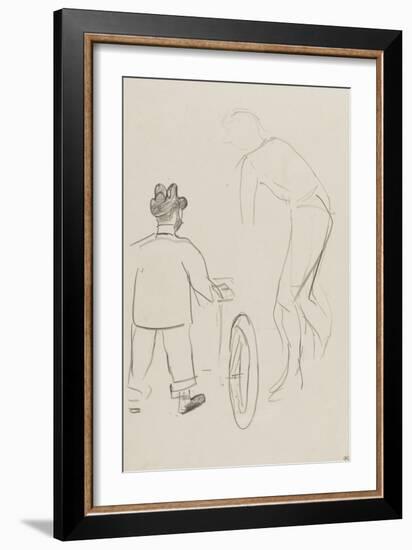 Toulouse-Lautrec vue de dos et un cycliste-Henri de Toulouse-Lautrec-Framed Giclee Print