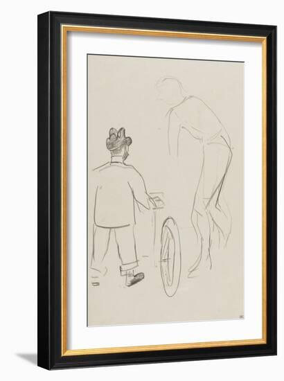 Toulouse-Lautrec vue de dos et un cycliste-Henri de Toulouse-Lautrec-Framed Giclee Print