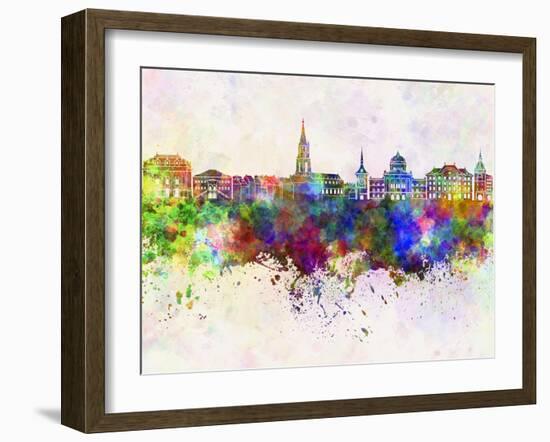 Toulouse Skyline in Watercolor Background-paulrommer-Framed Art Print