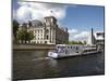 Tour Boat on River Cruise on the Spree River Passing the Reichstag, Berlin, Germany-Dallas & John Heaton-Mounted Photographic Print