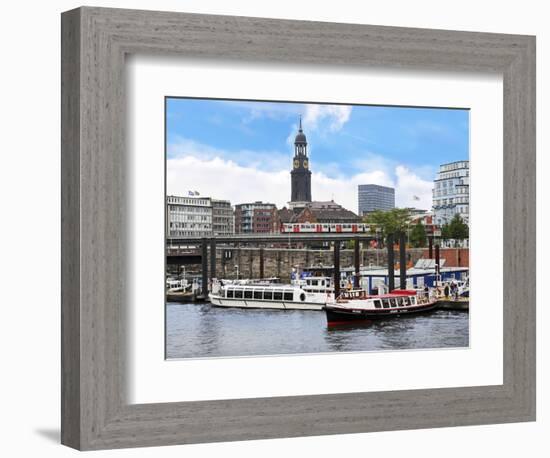 Tour Boats, Hamburg, Germany-Miva Stock-Framed Photographic Print