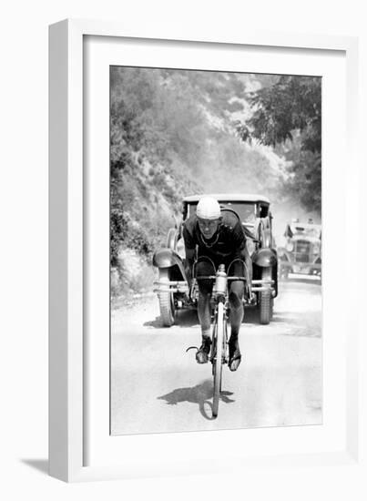 Tour De France 1929, 13th Leg Cannes/Nice on July 16 : Benoit Faure on the Braus Pass-null-Framed Photo