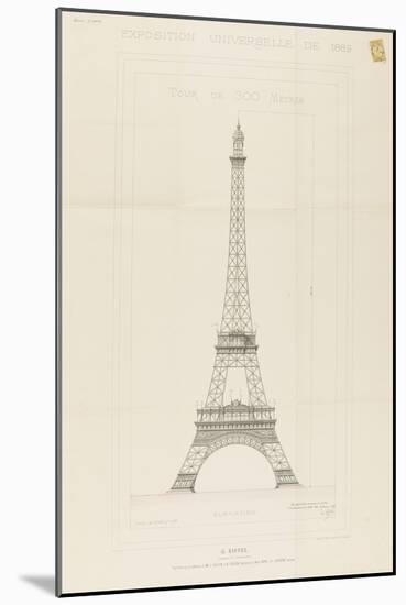 Tour Eiffel : élévation générale-Alexandre-Gustave Eiffel-Mounted Giclee Print