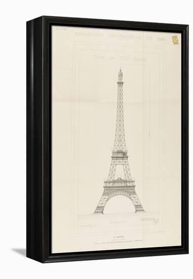 Tour Eiffel : élévation générale-Alexandre-Gustave Eiffel-Framed Premier Image Canvas