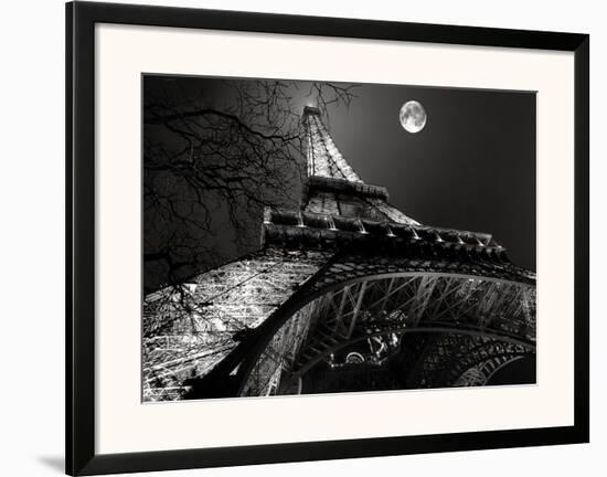 Tour Eiffel, Pleine Lune-Antoine Carrara-Framed Art Print