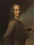 François Marie Arouet de Voltaire, dit Voltaire (1694-1778) - tenant un exemplaire de "La Henriade"-Tour Maurice Quentin de La-Framed Giclee Print
