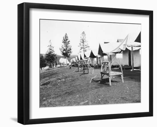 Tourist accommodations in upper Geyser Basin, Yellowstone Park, 1903-Frances Benjamin Johnston-Framed Photographic Print