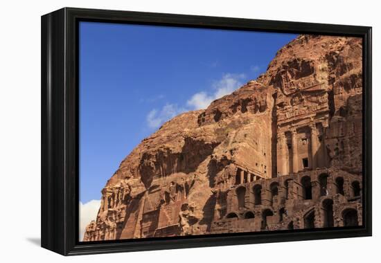 Tourist around the Urn Tomb, Royal Tombs, Petra, UNESCO World Heritage Site, Jordan, Middle East-Eleanor Scriven-Framed Premier Image Canvas