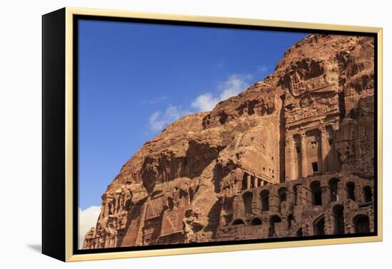 Tourist around the Urn Tomb, Royal Tombs, Petra, UNESCO World Heritage Site, Jordan, Middle East-Eleanor Scriven-Framed Premier Image Canvas