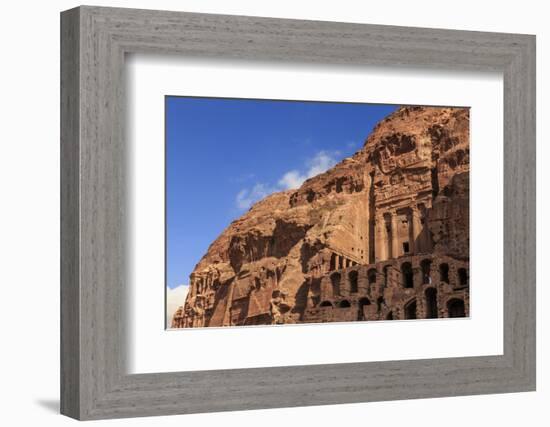 Tourist around the Urn Tomb, Royal Tombs, Petra, UNESCO World Heritage Site, Jordan, Middle East-Eleanor Scriven-Framed Photographic Print