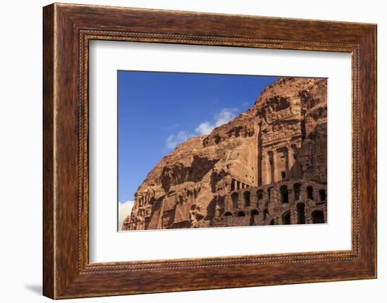 Tourist around the Urn Tomb, Royal Tombs, Petra, UNESCO World Heritage Site, Jordan, Middle East-Eleanor Scriven-Framed Photographic Print