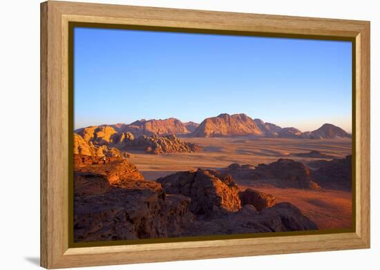 Tourist at Wadi Rum, Jordan, Middle East-Neil Farrin-Framed Premier Image Canvas