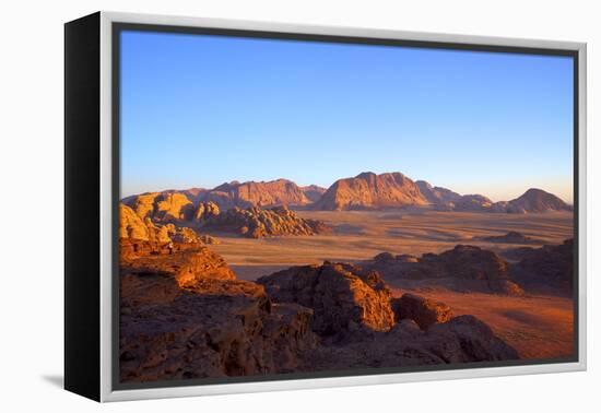 Tourist at Wadi Rum, Jordan, Middle East-Neil Farrin-Framed Premier Image Canvas