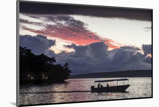 Tourist boat driving back home at sunset in Port Vila, Efate, Vanuatu, Pacific-Michael Runkel-Mounted Photographic Print