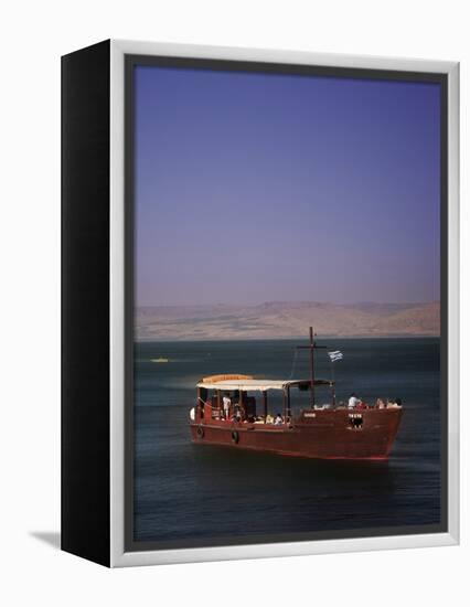 Tourist Boat on Lake Tiberias, the Sea of Galilee, North Israel, Israel, Middle East-Adina Tovy-Framed Premier Image Canvas
