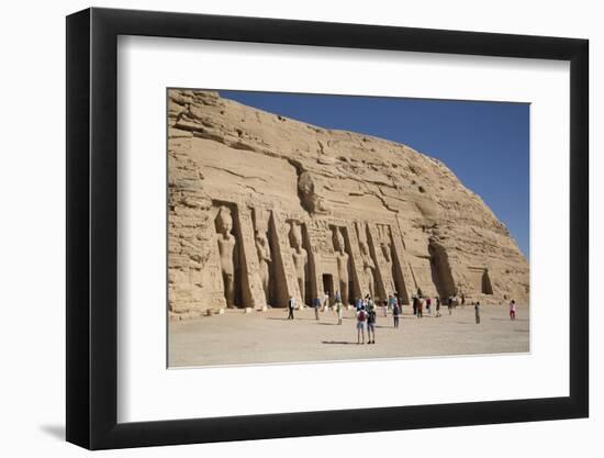 Tourist Enjoying the Site, Hathor Temple of Queen Nefertari, Abu Simbel-Richard Maschmeyer-Framed Photographic Print