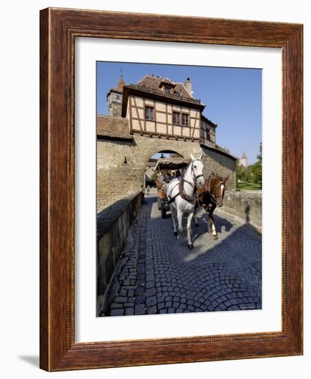 Tourist Horse and Carriage Passing Through the Rodertor, Rothenburg Ob Der Tauber, Germany-Gary Cook-Framed Photographic Print