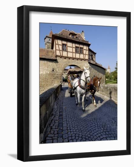 Tourist Horse and Carriage Passing Through the Rodertor, Rothenburg Ob Der Tauber, Germany-Gary Cook-Framed Photographic Print