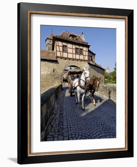 Tourist Horse and Carriage Passing Through the Rodertor, Rothenburg Ob Der Tauber, Germany-Gary Cook-Framed Photographic Print