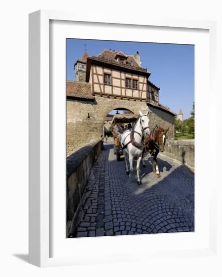 Tourist Horse and Carriage Passing Through the Rodertor, Rothenburg Ob Der Tauber, Germany-Gary Cook-Framed Photographic Print