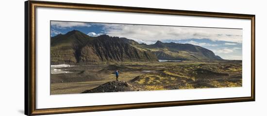 Tourist in Skaftafell National Park, South Region of Iceland (Sudurland), Iceland, Polar Regions-Matthew Williams-Ellis-Framed Photographic Print