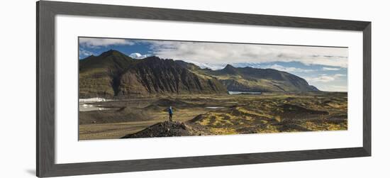 Tourist in Skaftafell National Park, South Region of Iceland (Sudurland), Iceland, Polar Regions-Matthew Williams-Ellis-Framed Photographic Print